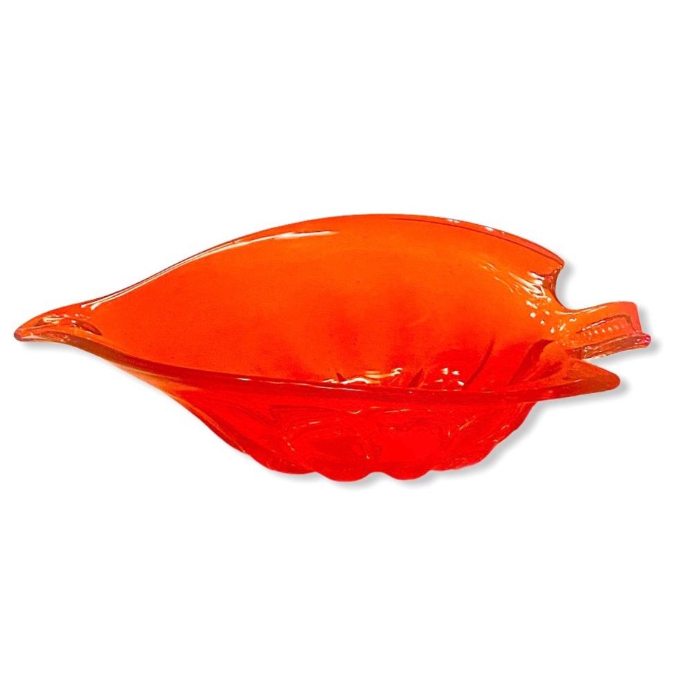 Murano Glass Orange Leaf ashtray/ candy bowl